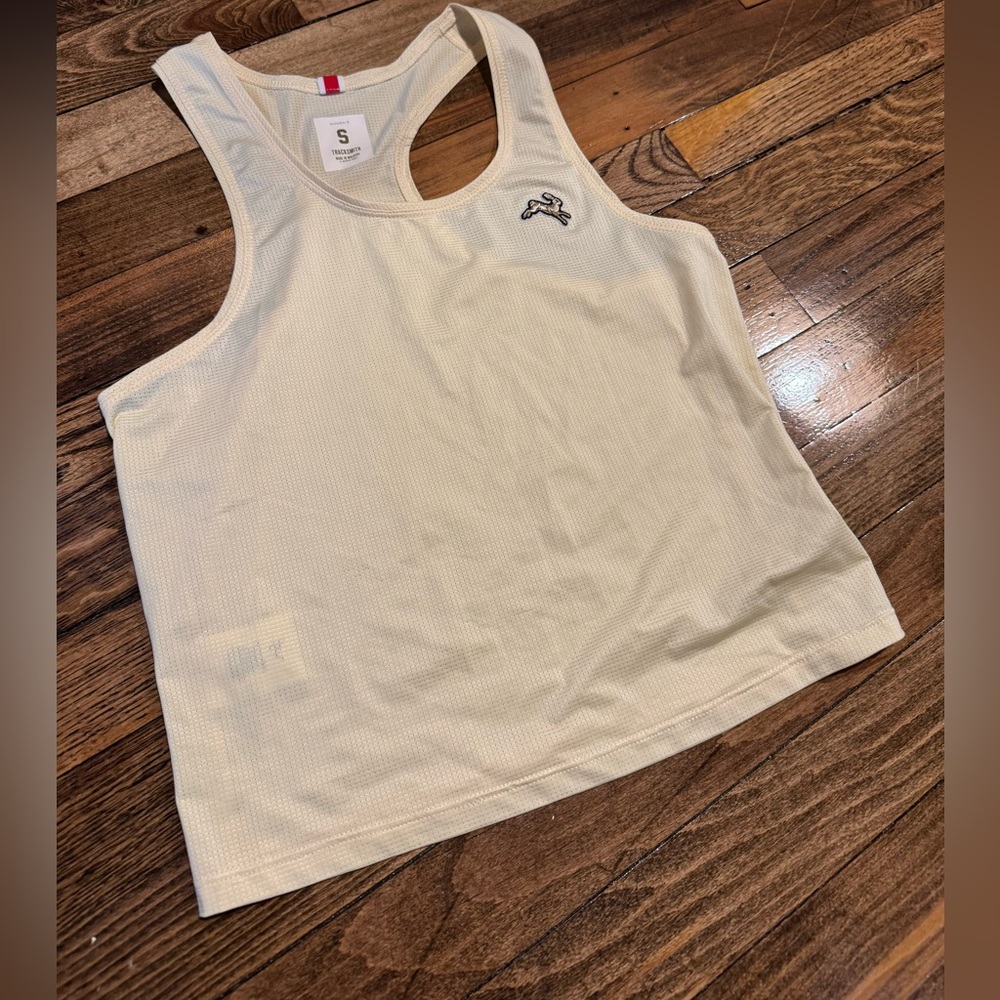 Women's Pastel Yellow Tracksmith Twilight Crop Tank Top